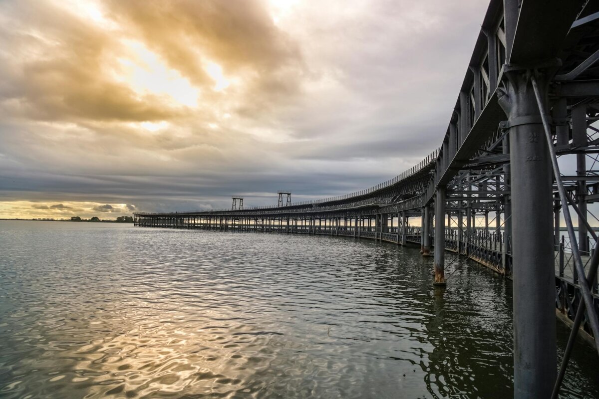 the rio tinto pier in huelva spain