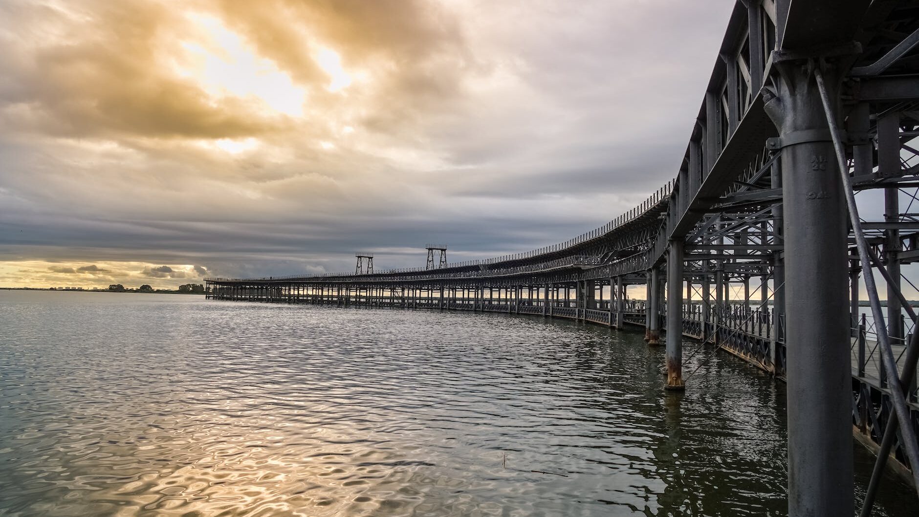 the rio tinto pier in huelva spain